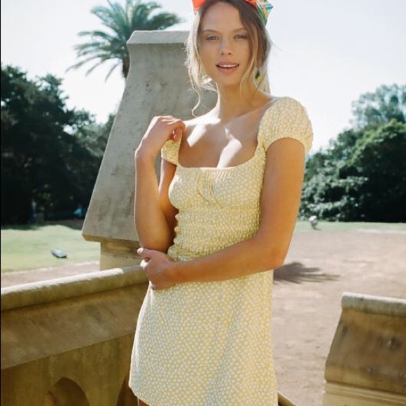 with jean yellow dress